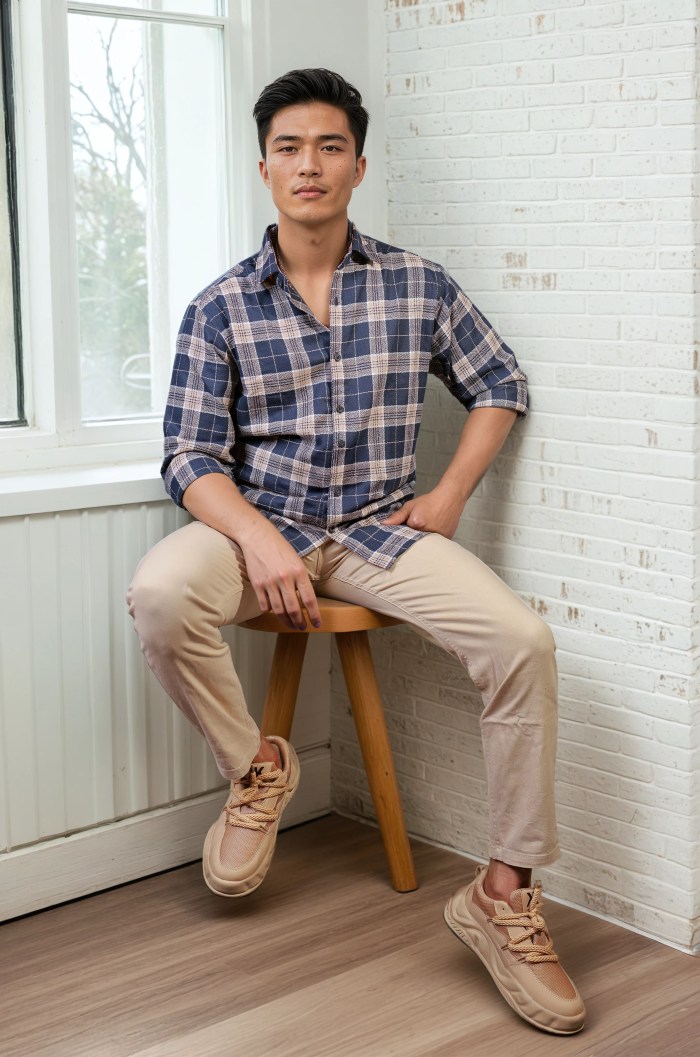 Blue Checks Casual Mens Shirt